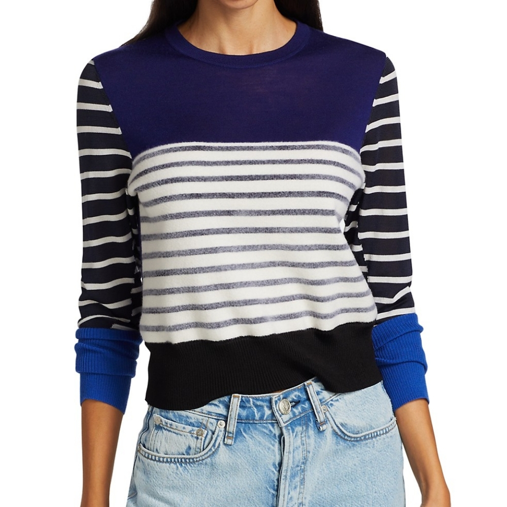 LOFT Colorblock Sweater with Back Button Detail - size XS - Picture 1 of 5